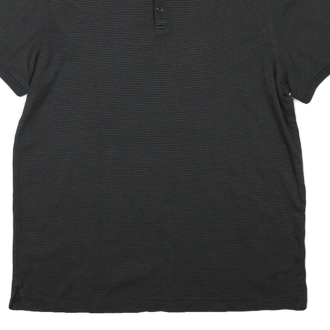 CALVIN KLEIN Mens Black Striped Short Sleeve Polo Shirt M Cotton Casual