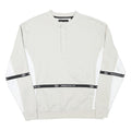 MENNACE Mens Beige & White Sweatshirt Crew Neck M Logo Tape Detail Cotton Blend