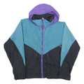 SIERRA DESIGNS Mens Blue & Purple Outdoor Jacket S Nylon Colourblock Zip Hooded