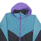 SIERRA DESIGNS Mens Blue & Purple Outdoor Jacket S Nylon Colourblock Zip Hooded
