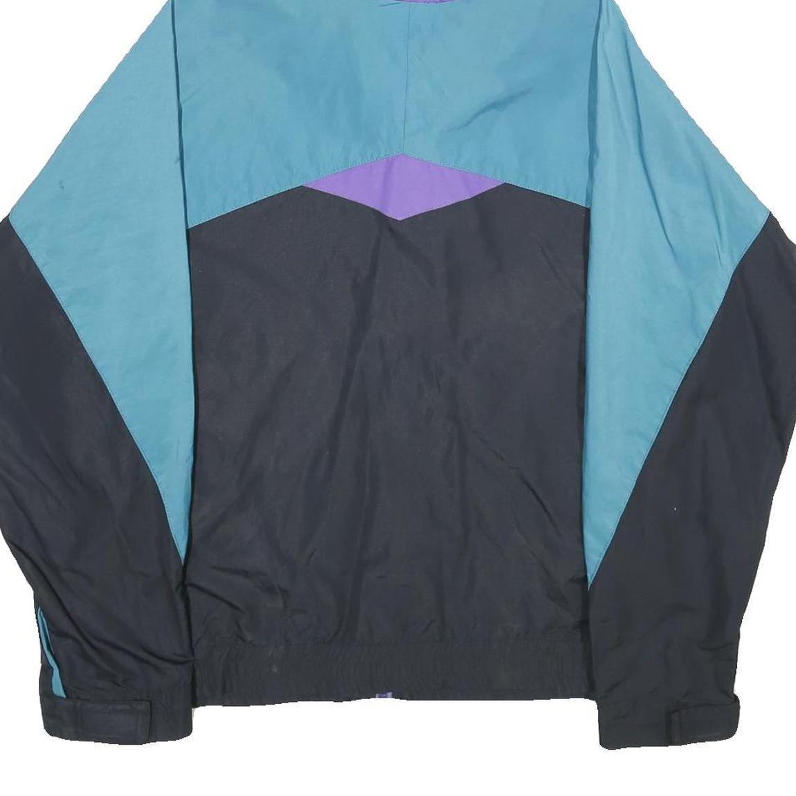 SIERRA DESIGNS Mens Blue & Purple Outdoor Jacket S Nylon Colourblock Zip Hooded