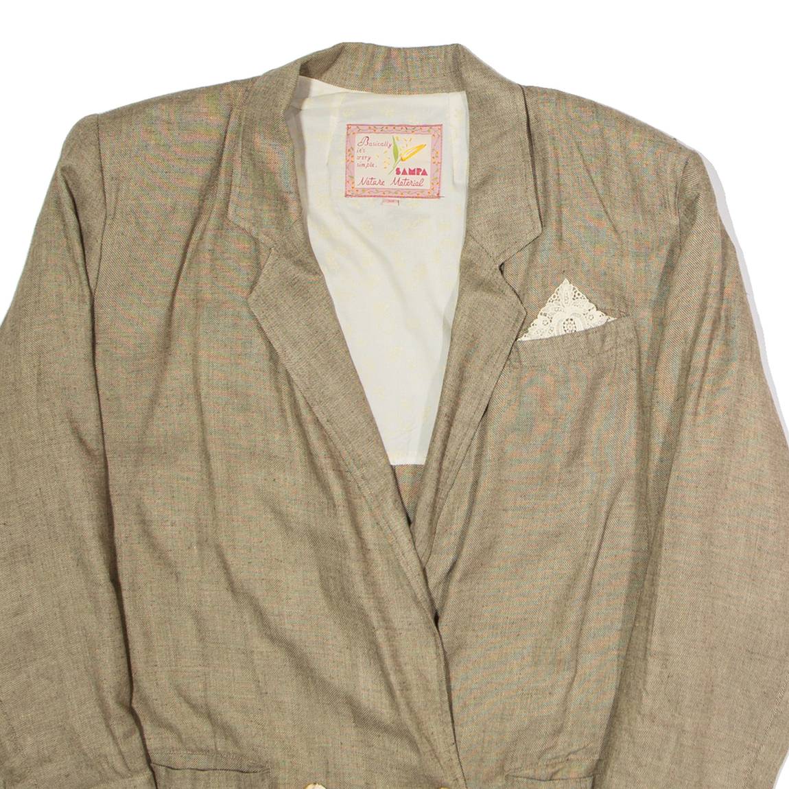 SAMPA Womens Blazer Jacket Brown Viscose 90s UK 10