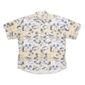 NATURAL ISSUE Mens Hawaiian Shirt Beige Crazy Pattern 2XL