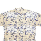 NATURAL ISSUE Mens Hawaiian Shirt Beige Crazy Pattern 2XL