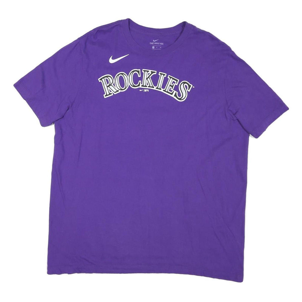 NIKE Mens Purple Rockies Graphic T-Shirt XL Short Sleeve Crew Neck Cotton