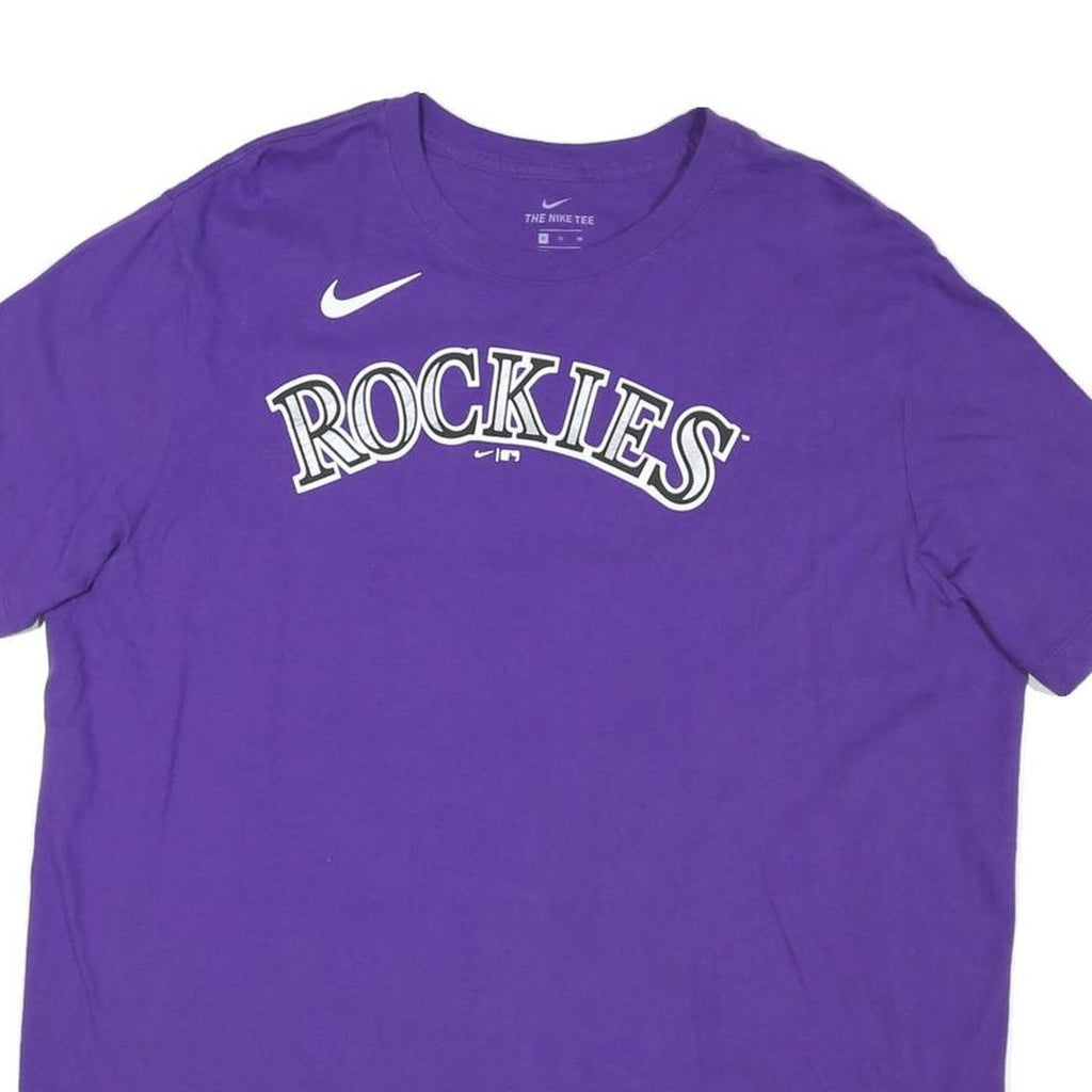NIKE Mens Purple Rockies Graphic T-Shirt XL Short Sleeve Crew Neck Cotton