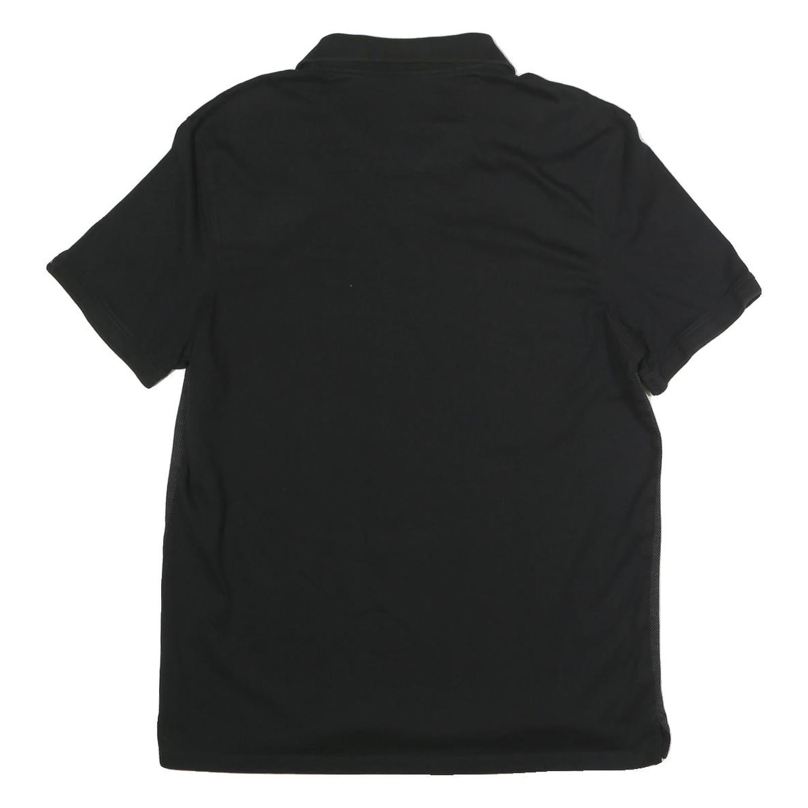 CALVIN KLEIN Mens Black & Grey Striped Short Sleeve Polo Shirt L Cotton Casual