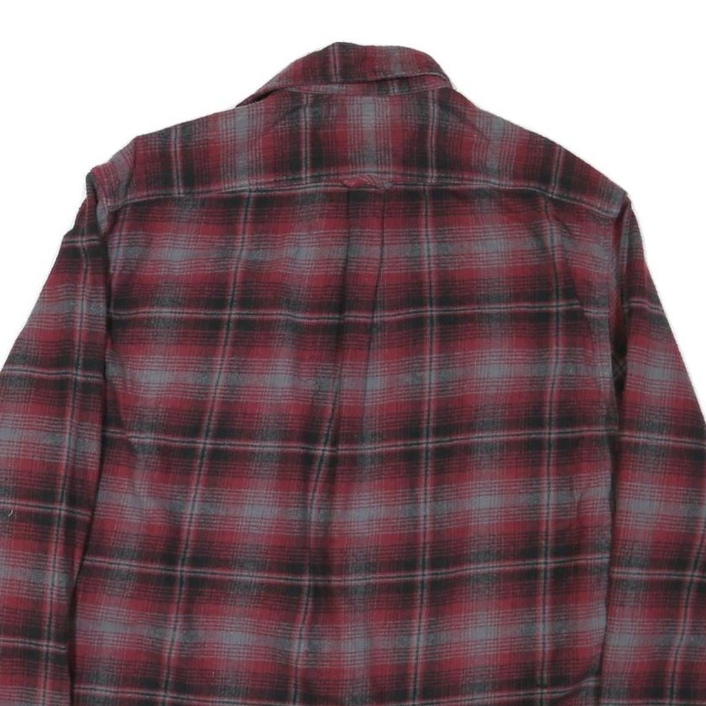 JACHS Mens Red & Grey Check Shirt XL Cotton Blend Casual Long Sleeve Button