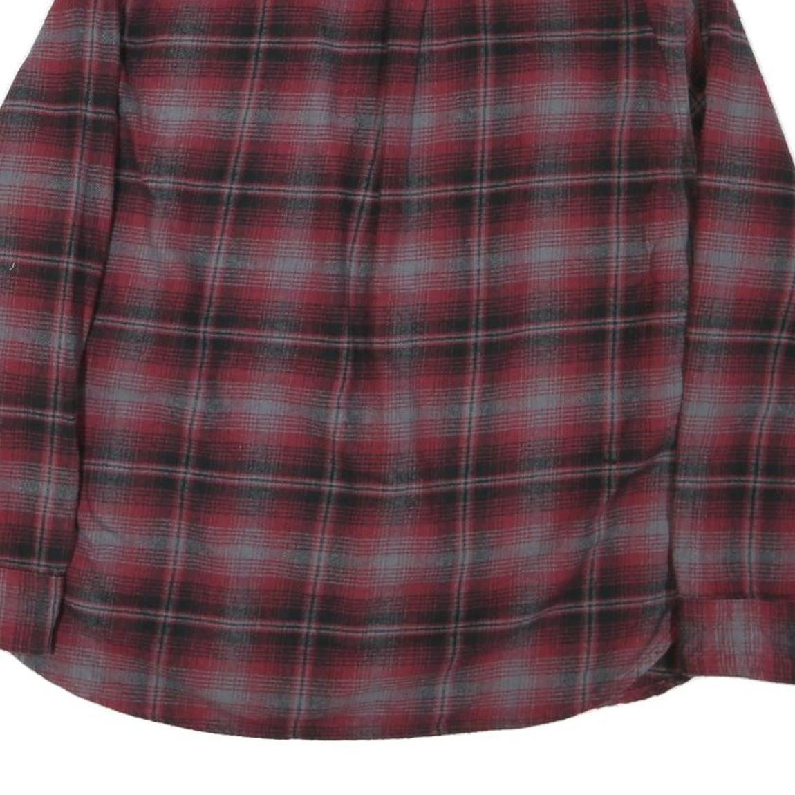 JACHS Mens Red & Grey Check Shirt XL Cotton Blend Casual Long Sleeve Button