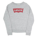 LEVI'S Womens Grey Sweatshirt Crew Neck S Cotton Blend Pullover Logo Print