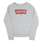 LEVI'S Womens Grey Sweatshirt Crew Neck S Cotton Blend Pullover Logo Print