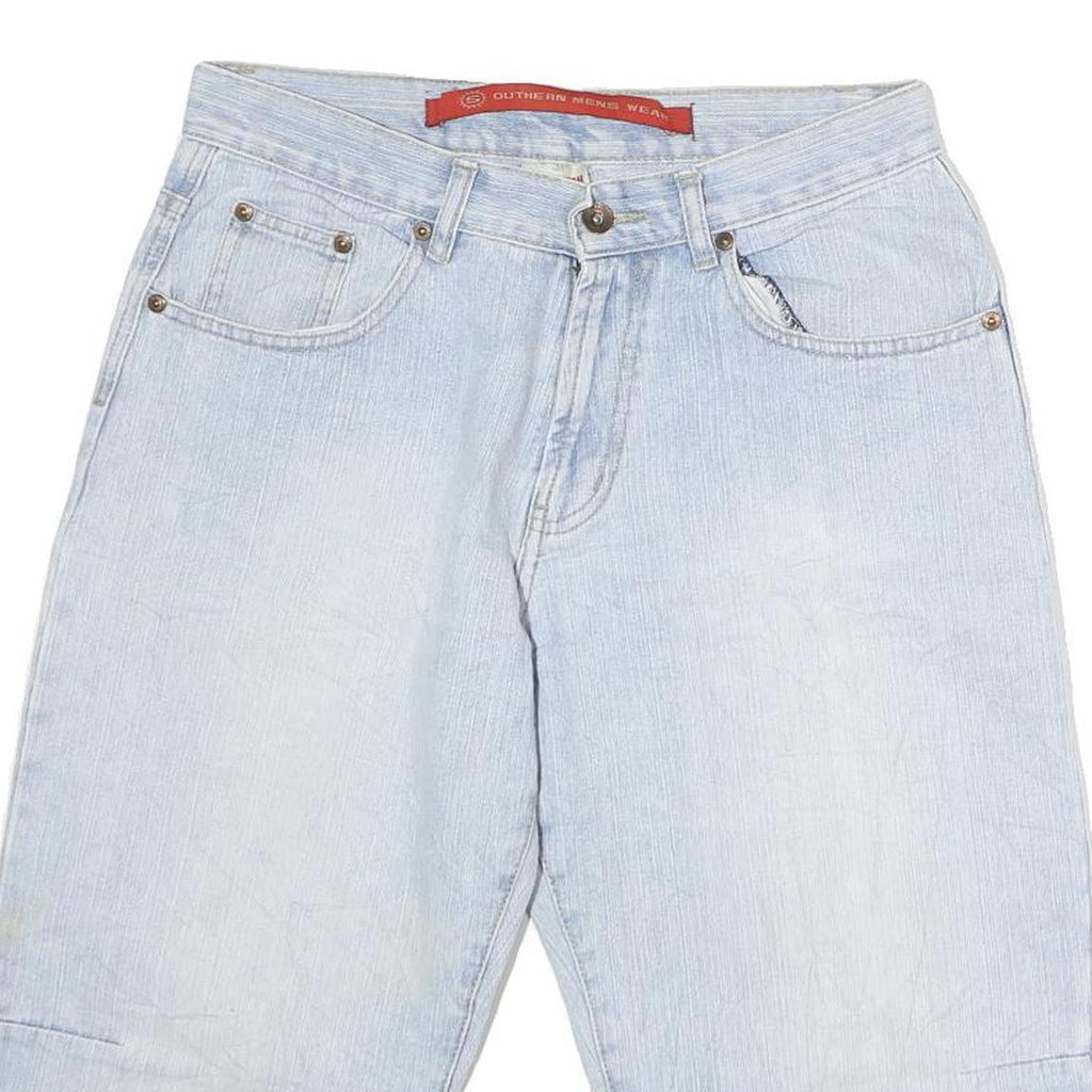 SOUTHERN Mens Cotton Blue Casual Shorts L W32 Relaxed Fit Comfortable Design