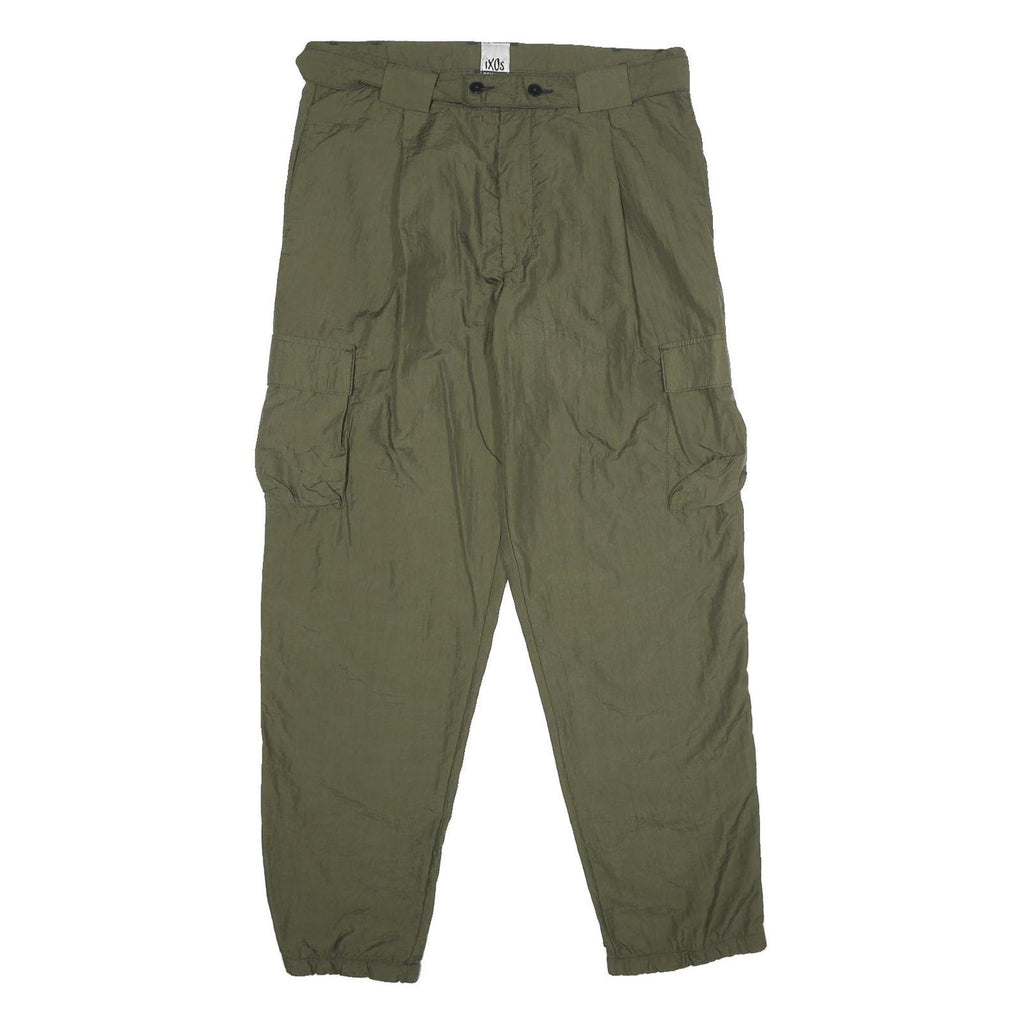 IXOS BEYOND Mens Olive Relaxed Cargo Trousers W36 L30 Zip Polyamide Casual