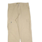 LMV Mens Regular Beige Cotton Blend Cargo Trousers W34 L32 Zip Closure