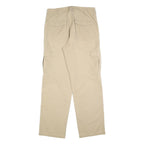 LMV Mens Regular Beige Cotton Blend Cargo Trousers W34 L32 Zip Closure