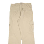 LMV Mens Regular Beige Cotton Blend Cargo Trousers W34 L32 Zip Closure