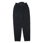 TEDDYS Womens Jeans Black Relaxed Straight Denim W24 L30 Elasticated Waist Zip