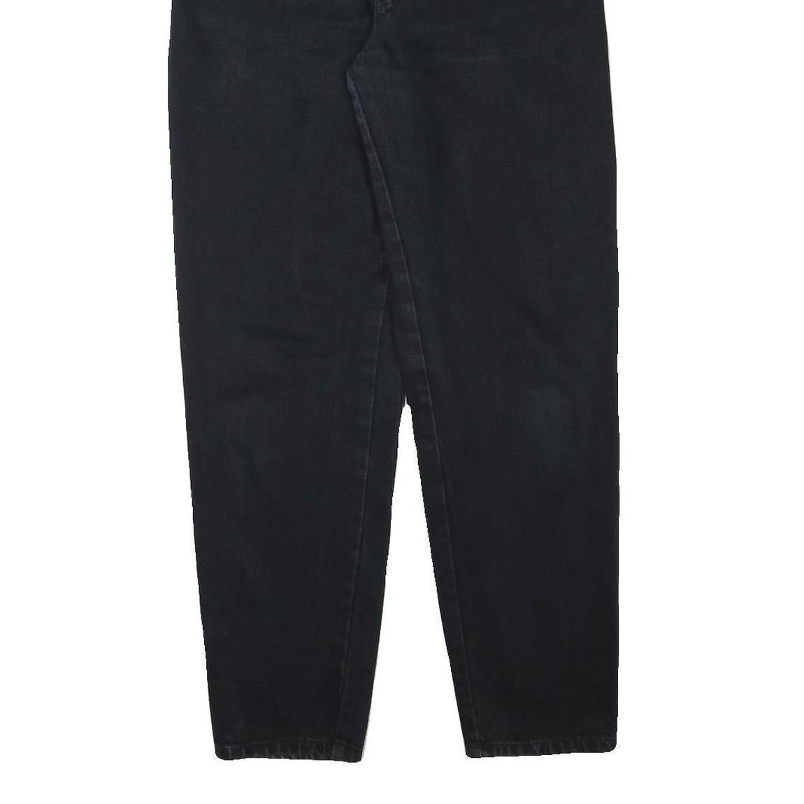 TEDDYS Womens Jeans Black Relaxed Straight Denim W24 L30 Elasticated Waist Zip