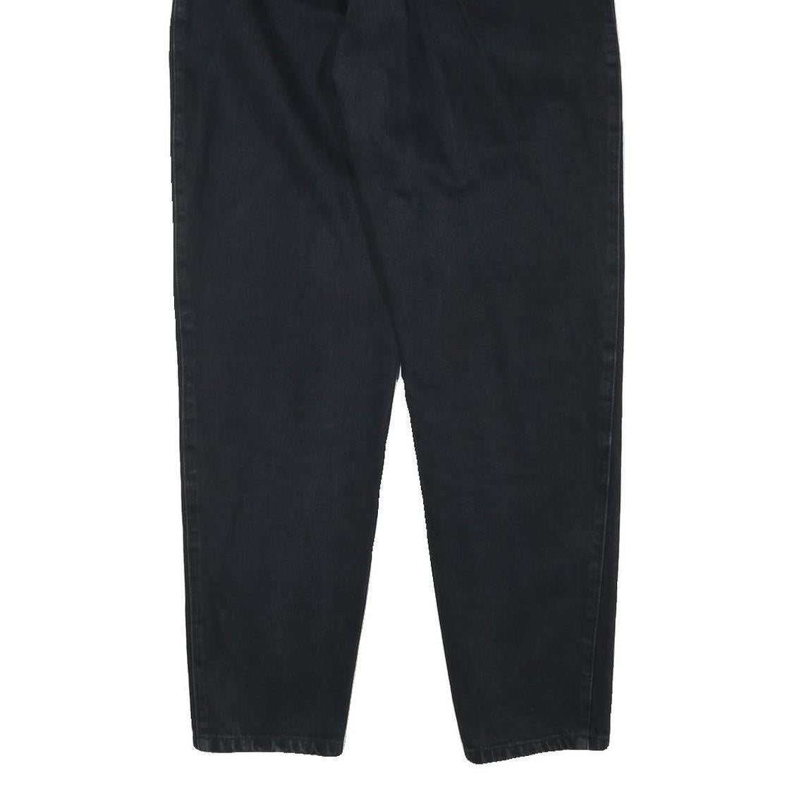 TEDDYS Womens Jeans Black Relaxed Straight Denim W24 L30 Elasticated Waist Zip