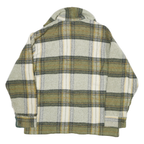 Mens Green & Cream Wool Checked Shirt M Button Closure Pocket Detail