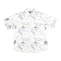 REEL LEGENDS Mens White Fishing Print Cotton Shirt XL Casual Summer Holiday