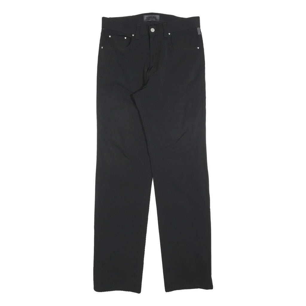 VERSACE JEANS COUTURE Womens Black Regular Fit Straight Trousers W34 L34 Stylish