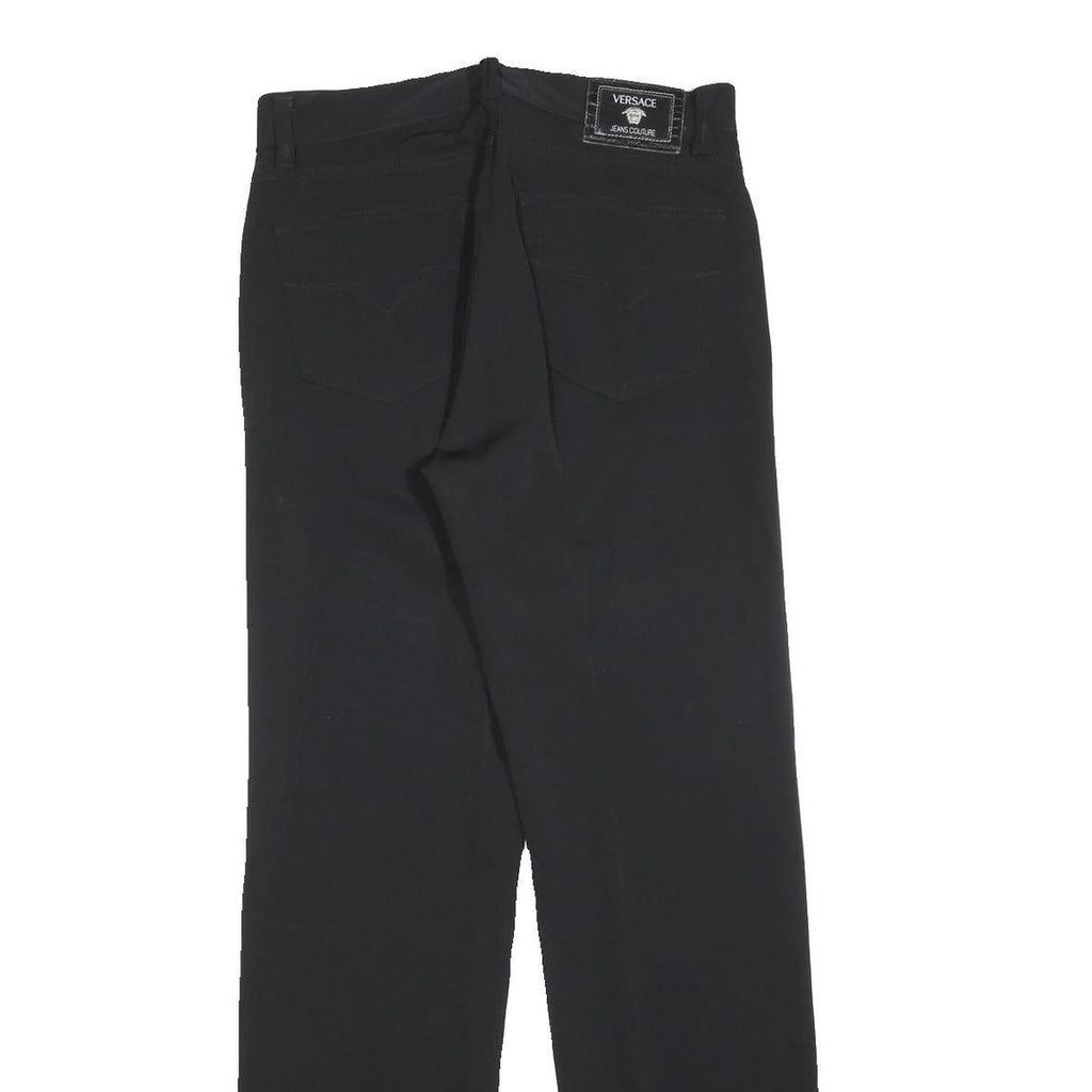 VERSACE JEANS COUTURE Womens Black Regular Fit Straight Trousers W34 L34 Stylish