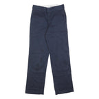 DICKIES Mens Cotton Blend Navy Blue Regular Fit Straight Leg Trousers W30 L32