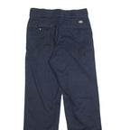 DICKIES Mens Cotton Blend Navy Blue Regular Fit Straight Leg Trousers W30 L32
