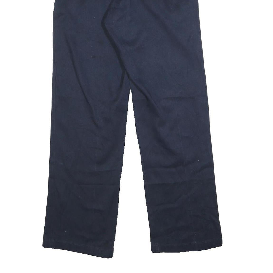 DICKIES Mens Cotton Blend Navy Blue Regular Fit Straight Leg Trousers W30 L32