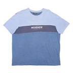 MCKENZIE Mens Blue & Navy Block Logo Graphic T-Shirt 2XL Short Sleeve Crew Neck