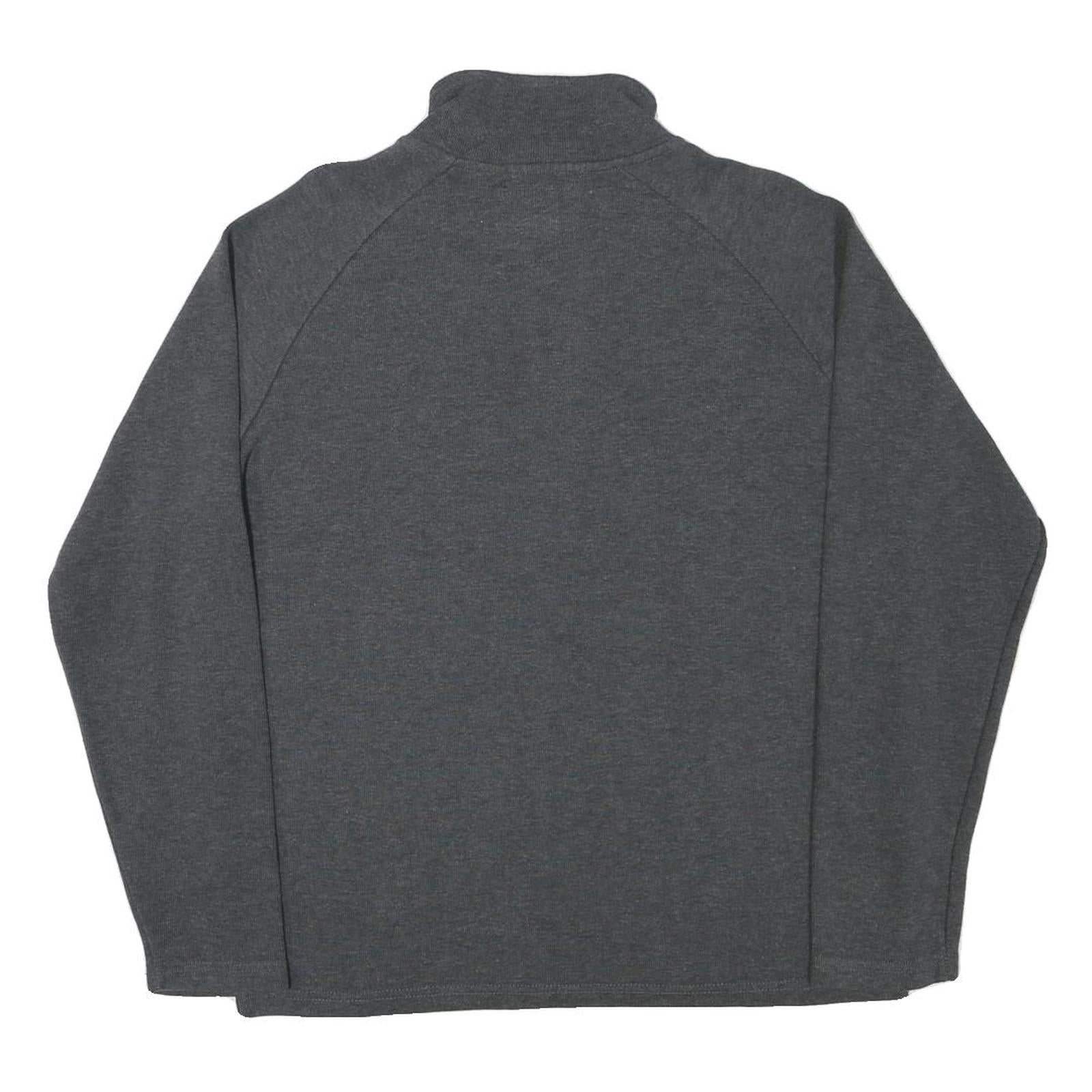 KANGOL Mens Grey Cotton Blend Plain Button Neck Basic Knit Jumper M Casual