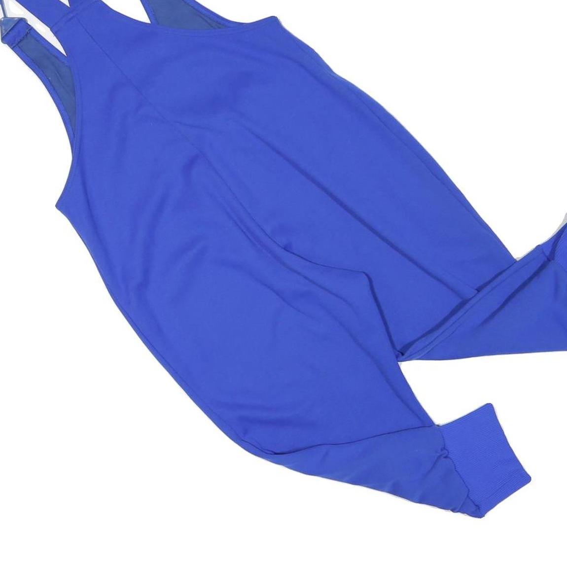 ADIDAS Womens Blue Dungarees Slim Polyester Blend S W31 L19 Stretch Zip