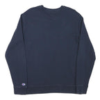 CHAMPION Mens Navy Blue Sweatshirt Crew Neck M Cotton Blend Classic Logo