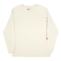 CARHARTT Mens Cream Long Sleeve Crew Neck T-Shirt L Logo Print Casual