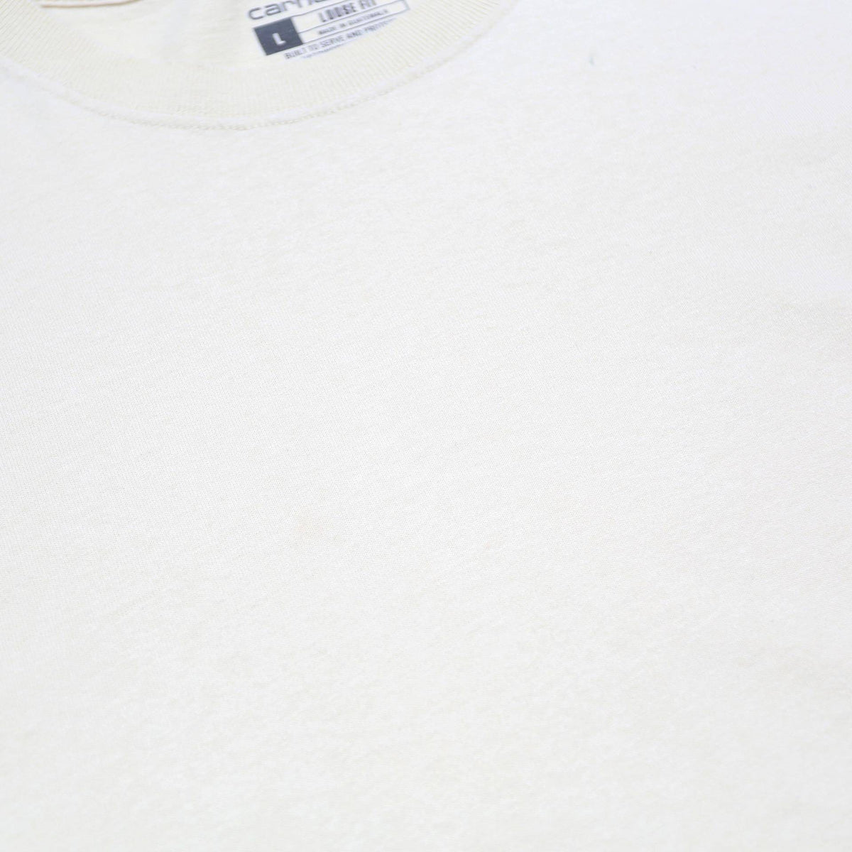 CARHARTT Mens Cream Long Sleeve Crew Neck T-Shirt L Logo Print Casual