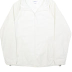ADIDAS Womens White Hooded Zip Jacket S Polyester Blend Plain Lightweight