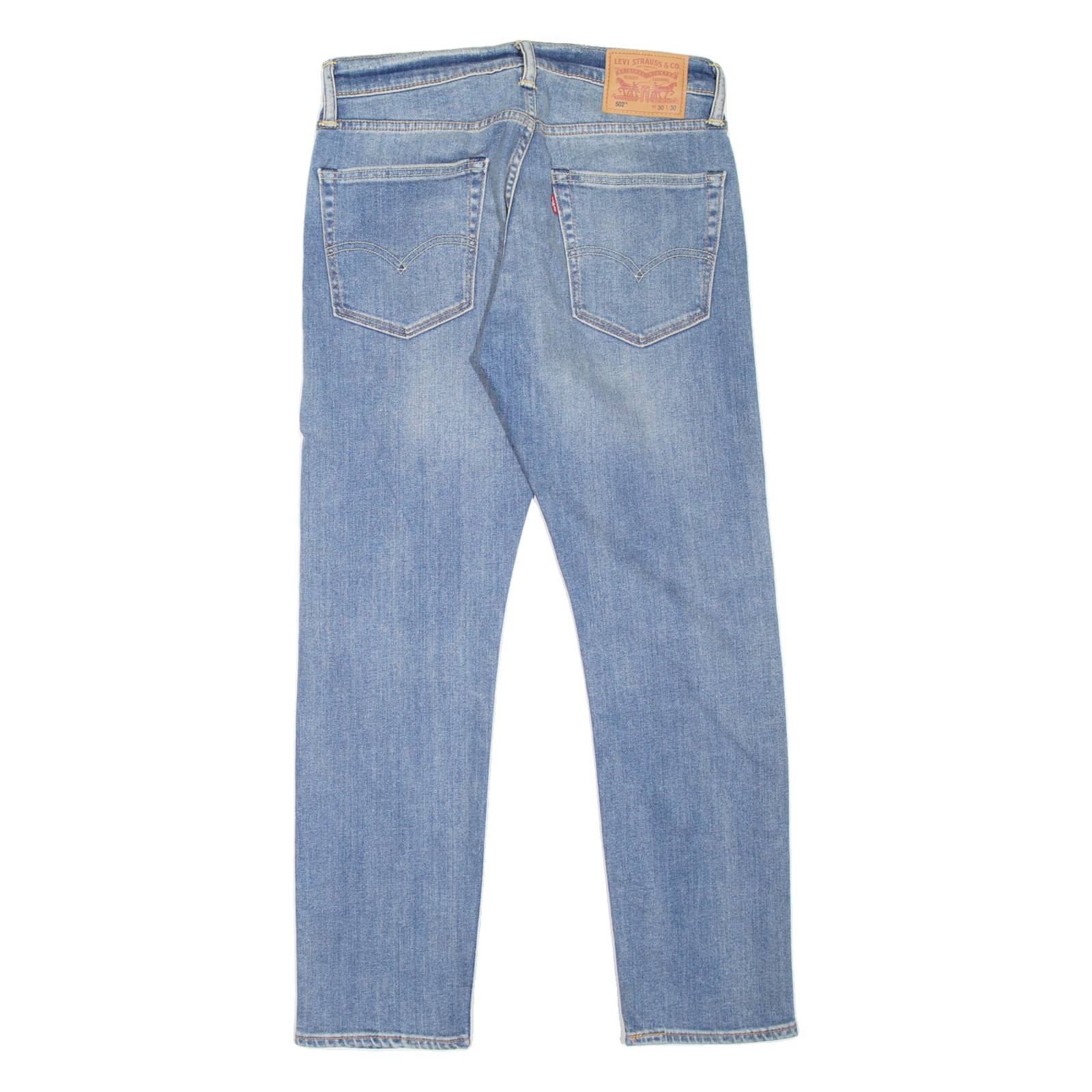 LEVI'S 502 Jeans Mens Blue Regular Tapered Stone Wash W30 L30