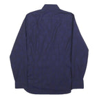 TED BAKER Mens Navy Blue Plain Shirt XS Cotton Blend Stylish Button Shirt