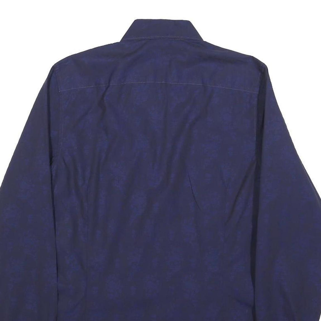 TED BAKER Mens Navy Blue Plain Shirt XS Cotton Blend Stylish Button Shirt