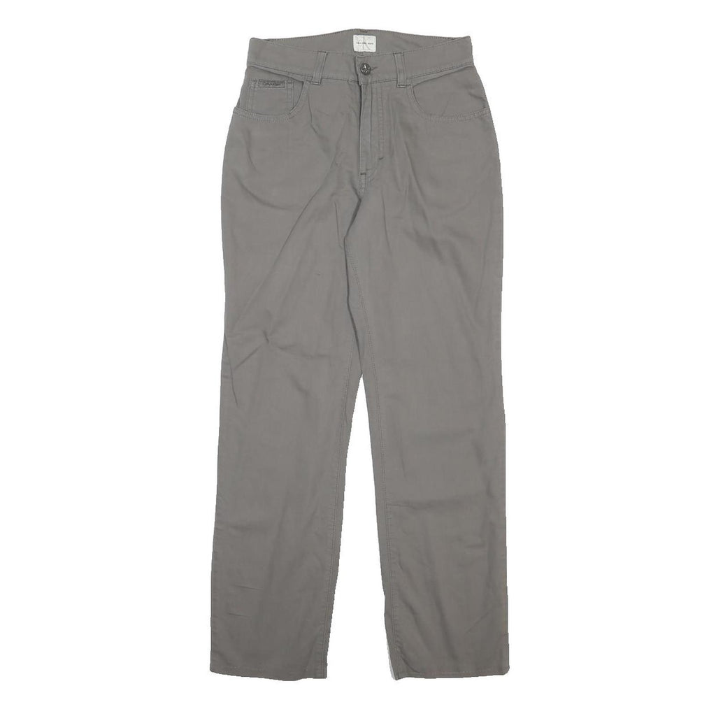 CALVIN KLEIN JEANS Womens Cotton Blend Grey Regular Straight Trousers W27 L27