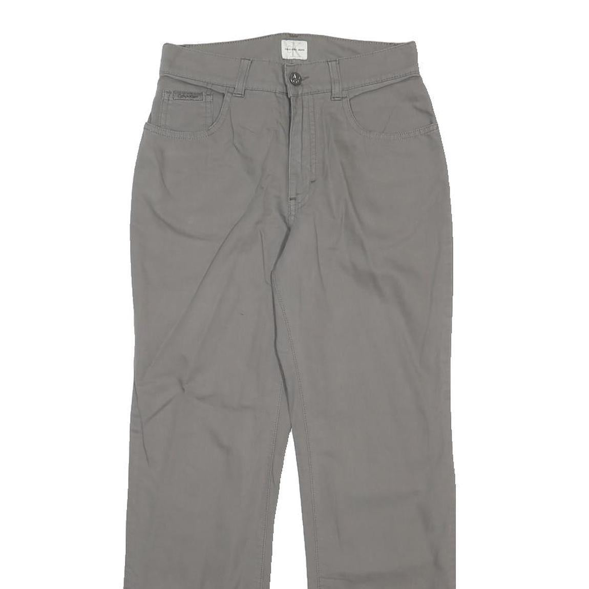 CALVIN KLEIN JEANS Womens Cotton Blend Grey Regular Straight Trousers W27 L27