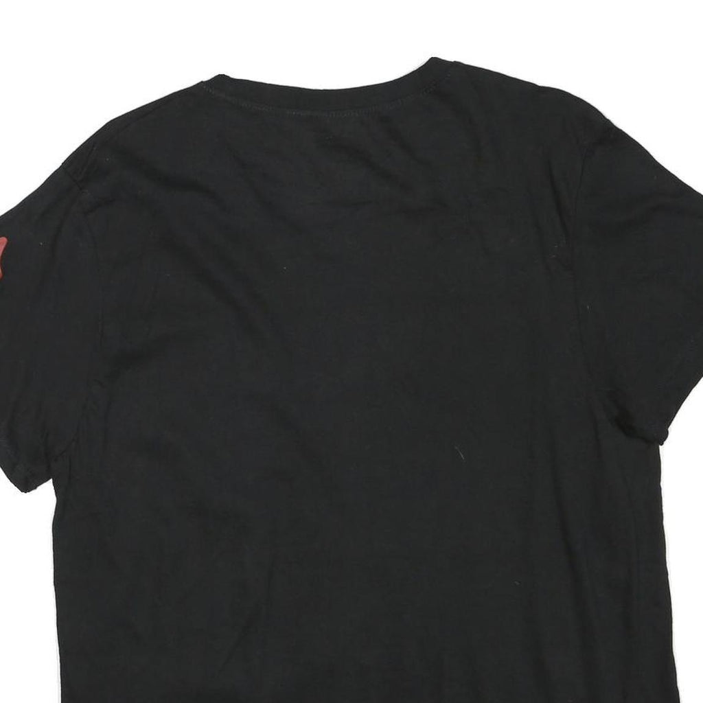 TRUE RELIGION Womens Black Graphic T-Shirt M Short Sleeve Crew Neck Cotton Blend