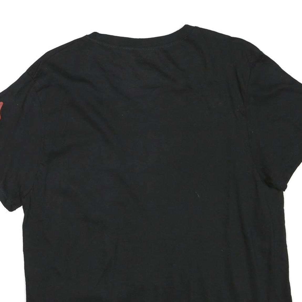 TRUE RELIGION Womens Black Graphic T-Shirt M Short Sleeve Crew Neck Cotton Blend