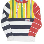 HILFIGER DENIM Mens Yellow & Red Striped Pullover Hoodie XS Cotton Blend Casual