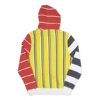 HILFIGER DENIM Mens Yellow & Red Striped Pullover Hoodie XS Cotton Blend Casual