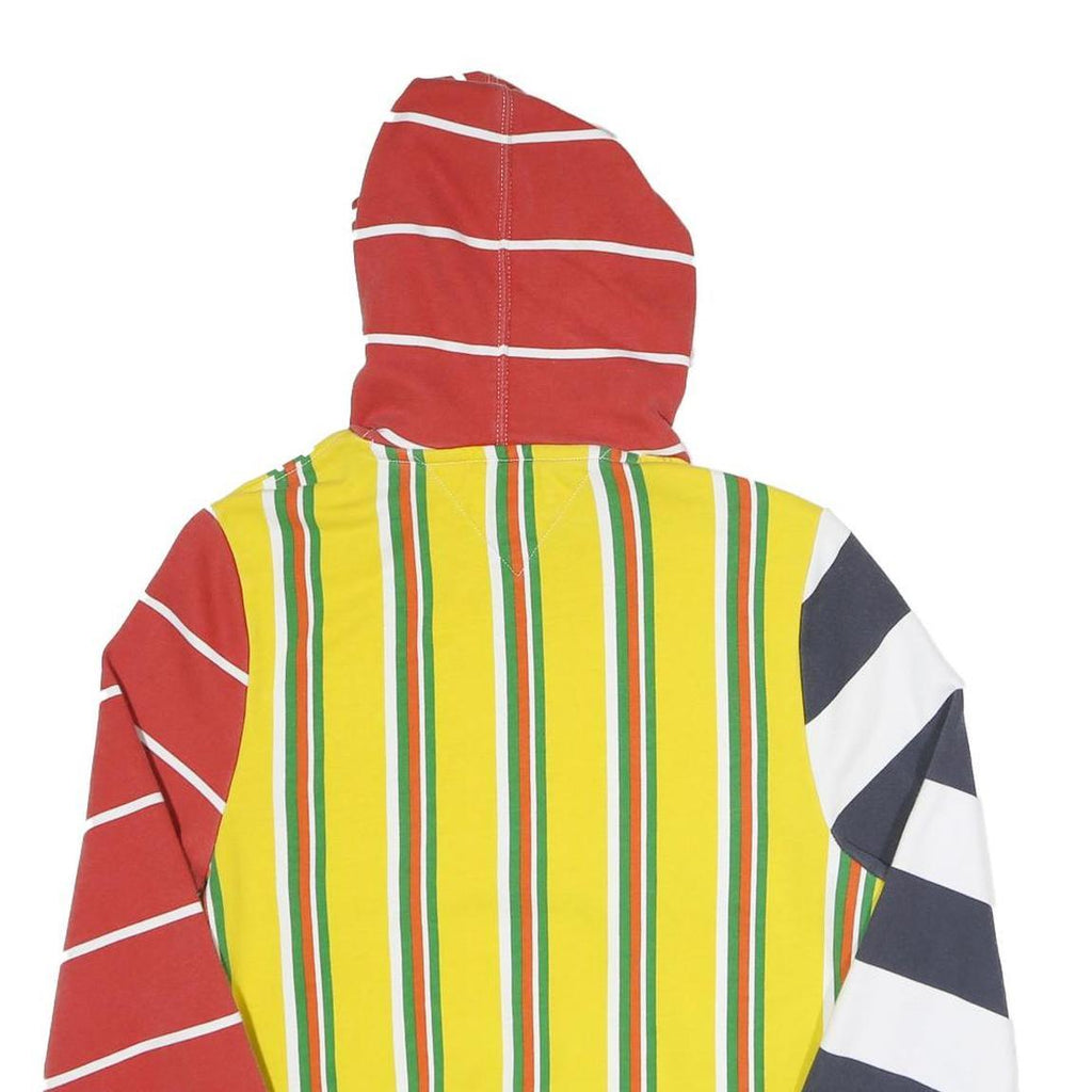 HILFIGER DENIM Mens Yellow & Red Striped Pullover Hoodie XS Cotton Blend Casual