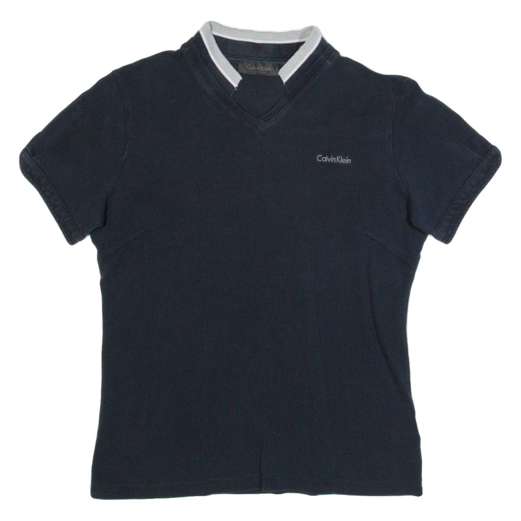 CALVIN KLEIN Womens Polo Shirt Black L