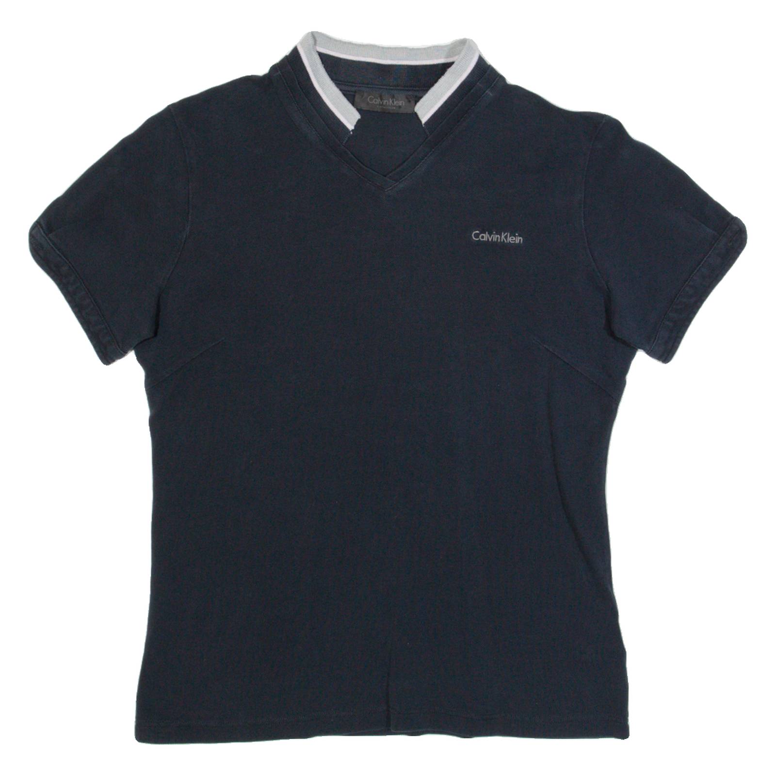 CALVIN KLEIN Womens Polo Shirt Black L