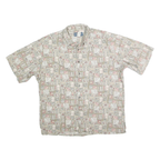 COOKE STREET Mens Beige & Red Pattern Cotton Blend Shirt L Casual Summer Style